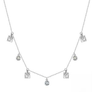 हॉट बिक्री फैशन 925 स्टर्लिंग सिल्वर चोक हार परिपत्र आयताकार आयताकार जिरकॉन न्यूनतम हार महिला गहने पार्टी उपहार - Product Image 4