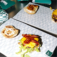 Lot complet de papier sulfurisé coordonné en gros avec logo personnalisé pour les restaurants de burgers et sandwichs, écologique, sans PFAS, DDP