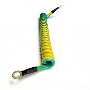 Cable de Resorte de PU Amarillo-Verde con Conductor de Cobre y Aislamiento de Poliuretano, 30VAC 250VAC, Cable de Tierra, Suministro de Fábrica - Product Image 3