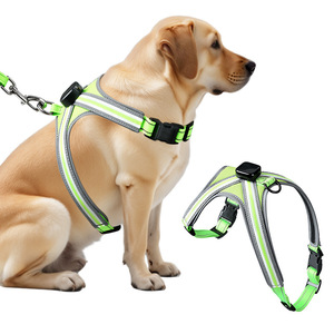 Chaleco luminoso para perros con correa reflectante para el pecho y Cuerda de tracción LED Chaleco de tracción de nailon para mascotas para caminar de noche a prueba de explosiones - Product Image 1