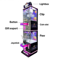 Prix usine monnayeur chanceux fou griffe prix jeu Machine qualité cadeau pince 24 Clips pour enfants matériel métallique