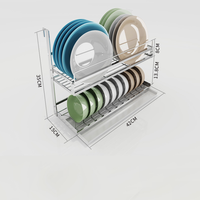 Prix usine étagère de rangement de cuisine 2 niveaux assiette bol organisateur en acier inoxydable séchage égouttoir support de bol en métal