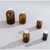 Amber 50ml botol botol kaca injeksi steril farmasi dengan tabung farmasi karet kaca berbentuk