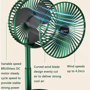 Ventilateur pliable rétro rechargeable <span class=keywords><strong>2</strong></span> en 1, ventilateur portable pliable à 3 vitesses, ventilateur télescopique USB à faible bruit pour l'extérieur et la maison - Product Image 5