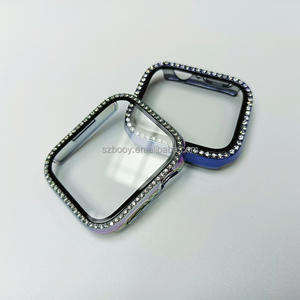 Pare-chocs PC Diamond Bling galvanoplastie avec étuis de protection en verre pour <span class=keywords><strong>Apple</strong></span> <span class=keywords><strong>Watch</strong></span> <span class=keywords><strong>45</strong></span> 44 42 41 40 38 <span class=keywords><strong>mm</strong></span> pour IWatch Series 4 5 6 <span class=keywords><strong>7</strong></span> - Product Image 5