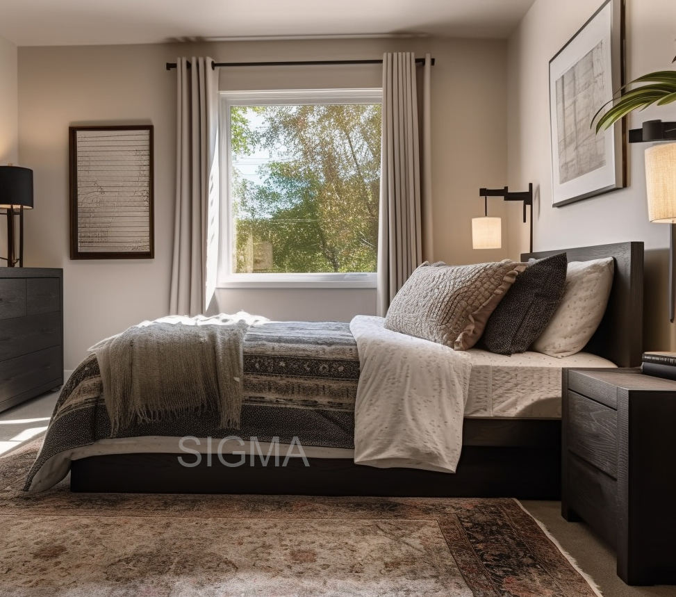 SIGMA Wood Bedroom Sets Large King Size Bed Oak Wood Furniture Bedroom Sets