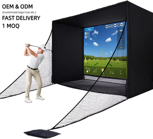 <span class=keywords><strong>Simulateur</strong></span> de <span class=keywords><strong>golf</strong></span> intérieur Filet de frappe 10X8FT Cadre en aluminium Écran d'impact Hd Cage d'entraînement portable Logo personnalisé Entraînement en plein air - Product Image 1