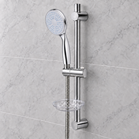 Ensemble de douche pluie chromé classique avec douchette à main, système de robinetterie thermostatique monocommande pour salle de bain, pression équilibrée