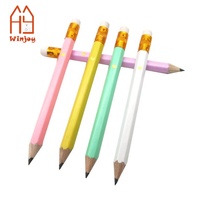 Demi crayon écologique avec gomme pour bébé jeux de douche nuptiale faveurs de mariage petits crayons de poche pré affûtés HB crayon de golf personnalisé