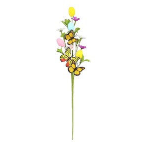 Arreglo Floral de Pascua con Huevos Decorados y Mariposas en Jarrón Blanco para Decoración de Mesa de Primavera - Product Image 5