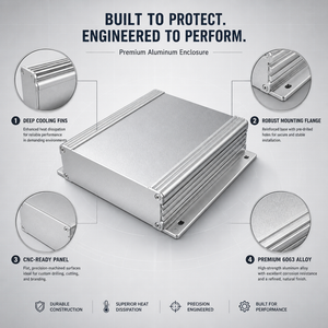 Boîtier de dissipateur thermique en aluminium extrudé, boîtier électronique en aluminium, boîtier en aluminium pour l'électronique, dissipateur thermique en aluminium extrudé - Product Image 4