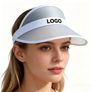 Visière transparente en PVC avec logo personnalisé, protection UV, large bord, pour le cyclisme en plein air, la conduite, la plage, protection solaire quotidienne - Product Image 1