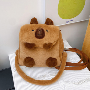 Cartone animato capibara zaino gatto peluche borsa a mano doppio peluche peluche peluche borse a tracolla per studenti scuola regalo per bambini - Product Image 6