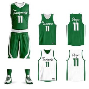 Thể Thao Mặc Nhà Máy Thăng Hoa Bóng Rổ Jersey Thiết Kế Màu Xanh Lá Cây Cờ Thoáng Khí Có Thể Đảo Ngược 2025 Thiết Kế Mới Bóng Rổ Đồng Phục - Product Image 1