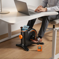 Mini vélo d'exercice sous le bureau avec écran LCD, résistance réglable, portable, pour les bras et les jambes