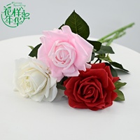 Luxuriöse Große 65cm Seidenrosen in Rosa und Weiß, Künstliche Blumen für Hochzeitsdekoration, Muttertagsgeschenk, Kaminsims-Deko