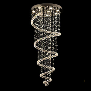Plafonnier <span class=keywords><strong>LED</strong></span> en <span class=keywords><strong>spirale</strong></span> de cristal post-moderne, luxueux, pour escalier, Villa, hôtel, appartement - Product Image 1