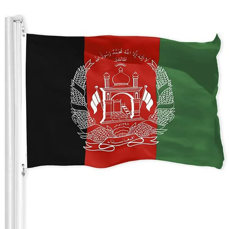 Bayrak üreticisi afgan bayrağı 3x5ft Polyester 90g pirinç Grommets ve çift dikişli