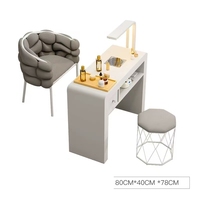 Mobilier de salon moderne en bois M&S, table et chaise de manucure, luxe léger
