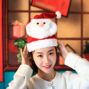 Chapeau de Père Noël en peluche super doux personnalisé à succès, vente en gros, chapeau de renne lumineux de Noël avec LED et musique - Product Image 3