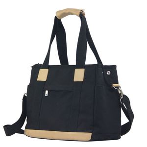 Sac de shopping en toile à fermeture éclair de grande capacité avec logo personnalisé, sac fourre-tout pour femme avec plusieurs poches - Product Image 1