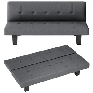 批发灰色简易折叠沙发床Divano Letto公寓小家庭简易躺椅单人折叠沙发床