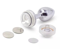Plug anal S M L Flash en acier inoxydable avec bijou, jouet sexuel dilatateur multi-tailles, plug anal télécommandé