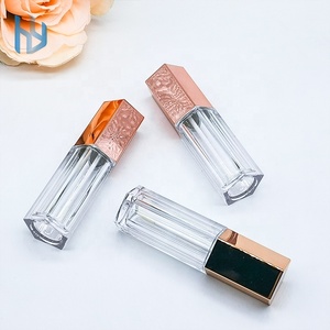 Hình Dạng Ngũ Giác Chất Lượng Cao Lip Gloss Container Nhỏ Moq Son Bóng Ống Rõ Ràng <span class=keywords><strong>Rose</strong></span> Gold Rỗng Lip Gloss Bao Bì - Product Image 5
