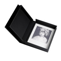 Großhandel Maßgefertigter Fotorahmen Schwarze Klappbare Geschenkbox Fotorahmen Starre Papierverpackungsbox Souvenir-Verpackung