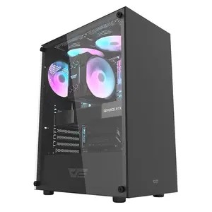 darkFlash OEM High C/P Value M-ATX Gaming PC Computer Case with Tempered Glass Panel