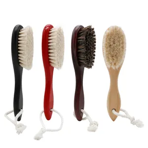 Wholesale custom logo Barber tools salon hair cleaning boar bristle brush beard brush with handle