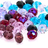 Xichuan-Cuentas redondas planas de cristal para fabricación de joyas y ropa, piedras preciosas de colores, 3/4/6/8mm, venta al por mayor