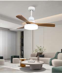 Ventilateur de plafond DC avec télécommande LED, moteur silencieux réversible, utilisation intérieure/extérieure pour chambre à coucher, salon, patio - Product Image 2