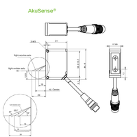 Sensor Pengukuran Jarak Laser Teknologi Triangulasi Sense MLD22 Jarak Penginderaan 20-50mm Perlindungan IP67 Linearitas 0,1%