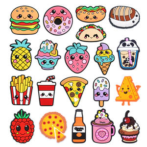 Cute Food PVC Clog Shoe Charms Set Kawaii Burger Pizza IceCream Fries Donut <span class=keywords><strong>Taco</strong></span> Accesorios para mujeres - Product Image 1