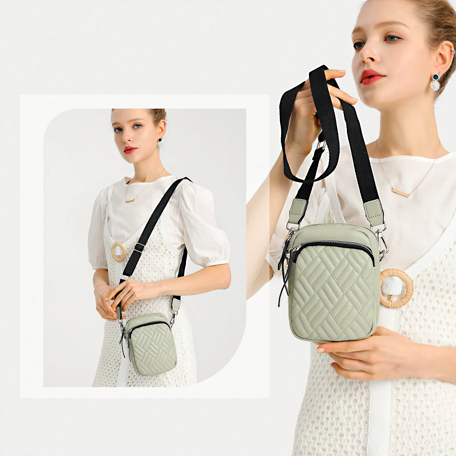 HEC 2022 패션 다기능 작은 사각형 가방 여성 조커 Pu 단색 사용자 정의 어깨 가방 새로운 표범 메신저 가방