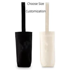 Sac fourre-tout en coton écologique avec longue poignée en ruban, bandoulière, sac à vin durable pour transporter des bouteilles de vin - Product Image 4