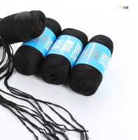 Cheveux Synthétiques Acryliques Noirs pour Tresses Africaines, Fil de Laine Brésilien de 70g pour Tressage