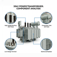 Transformador Trifásico Sumergido en Aceite LEINENG de 35kv, Equipo Eléctrico de 500KVA, Transformadores de Potencia de Media y Alta Tensión