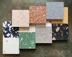 Dalles de terrazzo pleine masse <span class=keywords><strong>grand</strong></span> <span class=keywords><strong>format</strong></span>, panneau mural en pierre pour salon, carrelage de sol multicolore en terrazzo pour salle de bain - Product Image 4