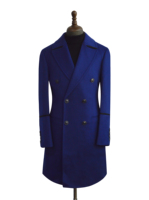 Manteau en laine chaud d'hiver haut de gamme pour hommes Manteau long classique formel avec fermeture à double boutonnage