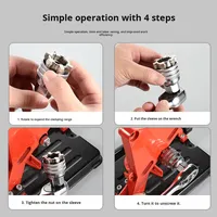 Adaptateur de clé à douille hexagonale réglable 6 points de qualité industrielle FLX, finition satinée, poignée droite, embout 3/4, 10-19 mm, OEM