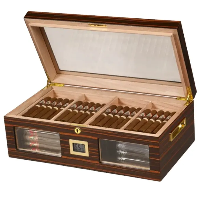 150pcs rắn gỗ giữ ẩm Con Dấu Công suất lớn Cigar Tủ Humidor