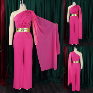 C8560-A1 <span class=keywords><strong>Mono</strong></span> de Moda con Diseño Moderno para Mujer, <span class=keywords><strong>Mono</strong></span> de Un Solo Hombro para Banquete u Oficina, <span class=keywords><strong>Mono</strong></span> Africano de Una Pieza - Product Image 3