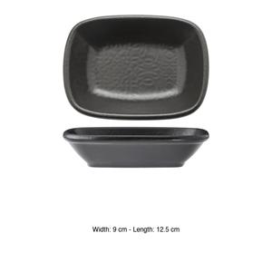 Black Matt Rectangular <b>Bowl</b>. 12.5 × 9 cm Gural - Product Image 3