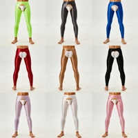 Costumes sexy, leggings à entrejambe ouvert, pantalons sans entrejambe brillants, pantalons en spandex, collants extensibles brillants, lingerie gay, vêtements en latex