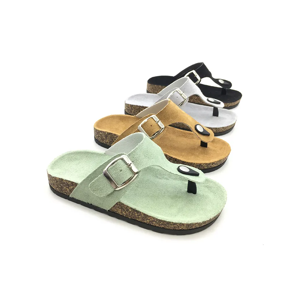 New Design Colorful Kids Cork Style Summer Shoes Flips Flops Tong-Strap Slides Slippers With Buckle For Beach Outdoor