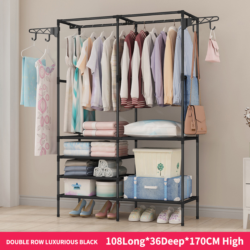 Perchero de pared doble, color negro.