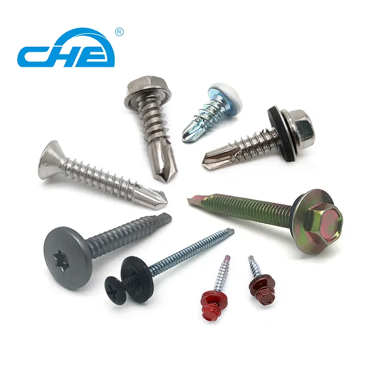 Metal wood zinc concrete stainless steel csk hex head epdm washers galvanized roofing screw tek self drilling tapping screw