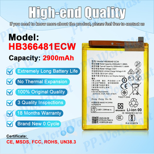 แบตเตอรี่โทรศัพท์มือถือของแท้สำหรับ Huawei Y6 Y7 2018 <span class=keywords><strong>P20</strong></span> <span class=keywords><strong>Lite</strong></span> P8 <span class=keywords><strong>Lite</strong></span> 2017 HB366481ECW แบตเตอรี่สำรอง3000mAh 3.82V - Product Image 2